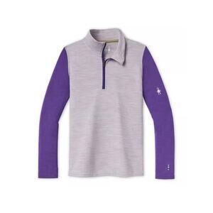 Smartwool Children's Merino 250 Base Layer 1/4 Zip Purple Heather Kids Large NWT